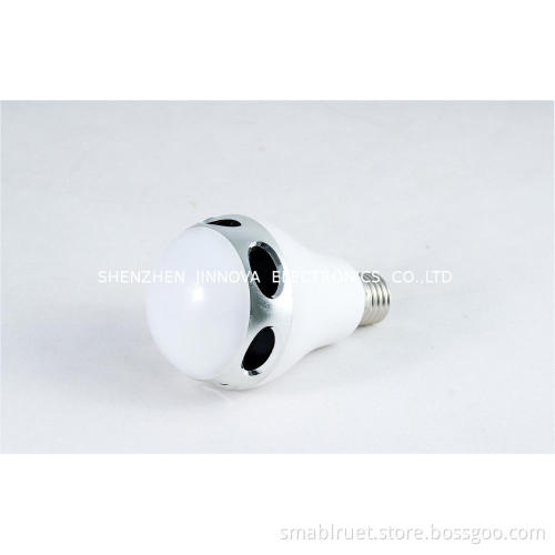 White Wireless Mini LED Light Bluetooth Speaker Music By Smart Phone